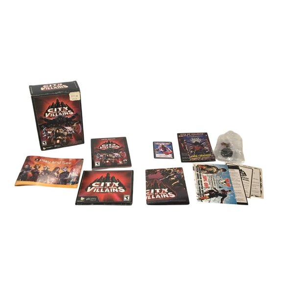 City Of Villains PC Game Box Set Cryptic Studios New Open Box Heroclix Figure - Picture 1 of 10